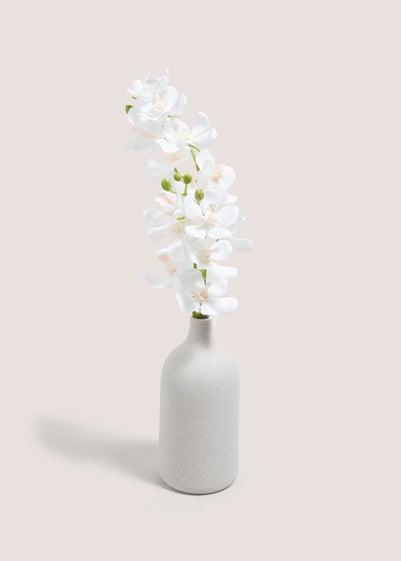 White Orchid In Glass Bottle