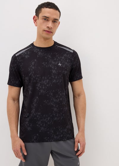 Souluxe Black Printed T-Shirt