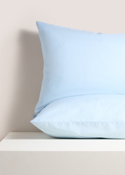 2 Pack Blue Cotton Housewife Pillowcases