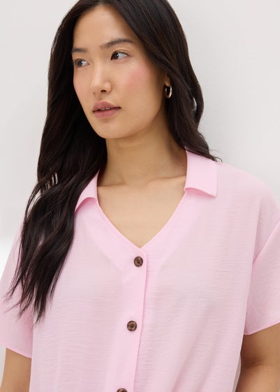 Pink Tie Front Shirt