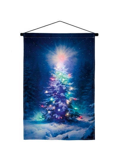 Premier Decorations Multi Coloured Christmas Tree Scene 60 x 40cm