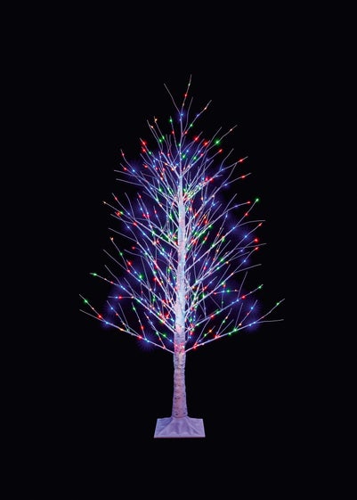 Premier Decorations Twinkling Birch Tree with 560 Multi Coloured LEDs 150cm