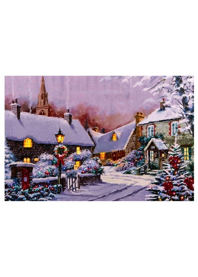 Premier Decorations Purple Christmas Scene with Lamp Post Canvas 40 x 60cm