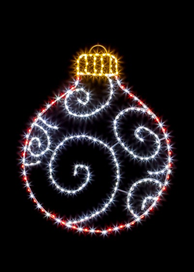 Premier Decorations Twinkling Flexibrights Bauble with 245 Red and White LEDs 78cm