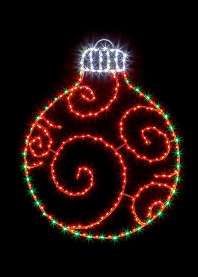 Premier Decorations Twinkling Flexibrights Bauble with 245 Red and Green LEDs 78cm