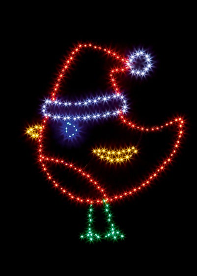 Premier Decorations Twinkling Flexibrights Robin with 220 Multi Coloured LEDs 96cm