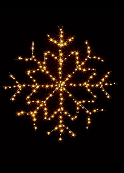 Premier Decorations Twinkling Flexibrights Snowflake Light Sculpture with 196 Warm White LEDs 61cm