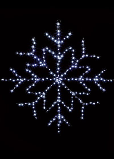 Premier Decorations Twinkling Flexibrights Snowflake Light Sculpture with 250 White LEDs 76cm