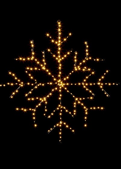 Premier Decorations Twinkling Flexibrights Snowflake Light Sculpture with 250 Warm White LEDs 76cm