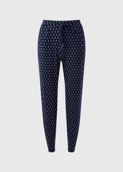 Navy Harem Printed Trousers
