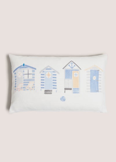 White Seaside House Cushion