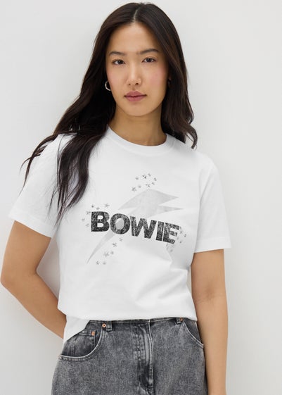 David Bowie White Bowie Lightening Bolt T-Shirt