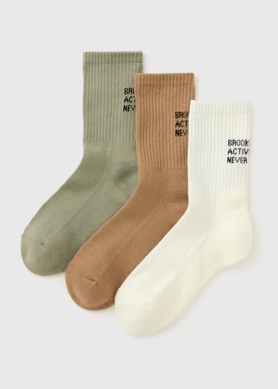 3 Pack Multicolour Brooklyn Sports Socks