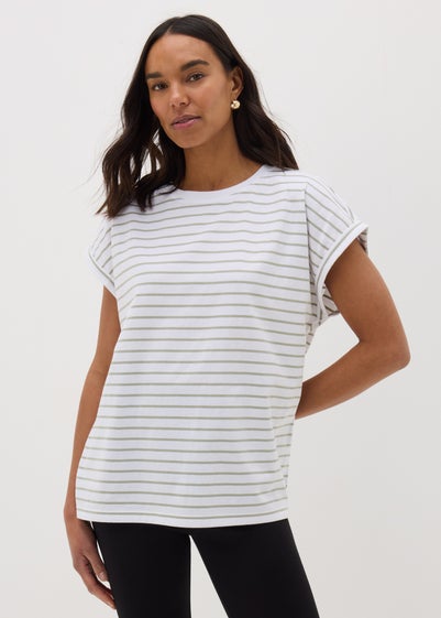 Sage Green Stripe Short Sleeve T-Shirt