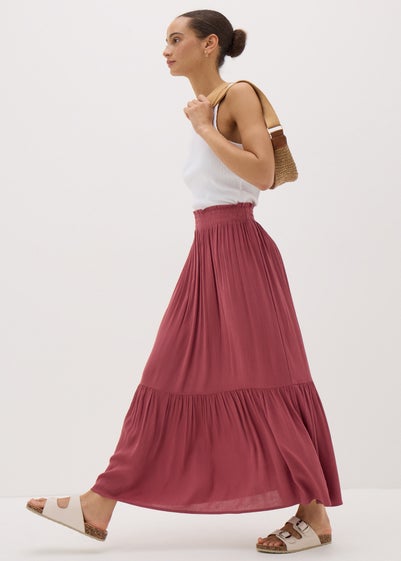 Rasberry Cheesecloth Maxi Skirt