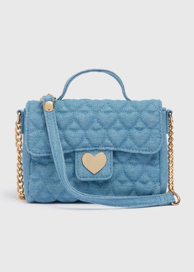 Girls Blue Quilted Crossbody Bag