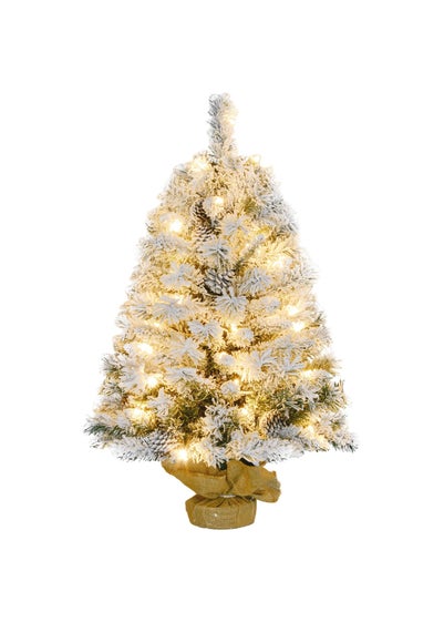 HOMCOM Green Artificial Christmas Tree with LED Light