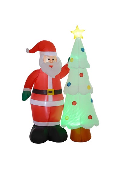 Outsunny Red Christmas Inflatable Decoration Santa Claus