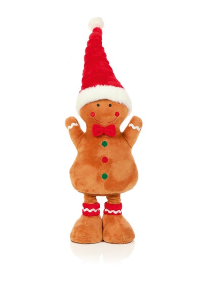 Premier Decorations Plush Standing Gingerbread with Extendable Legs 50cm