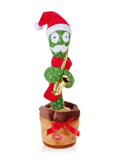 Premier Decorations Battery Operated Dancing and Singing Cactus with Saxophone 35cm