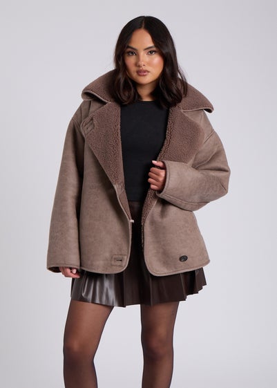 Urban Bliss Taupe Short Bonded Jacket