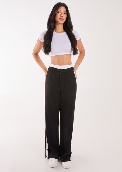 Pink Vanilla Black Boxer Style Popper Trousers