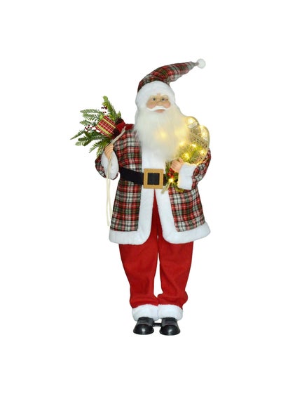 HOMCOM Red Animated Life Size Santa Claus with Sound Activated