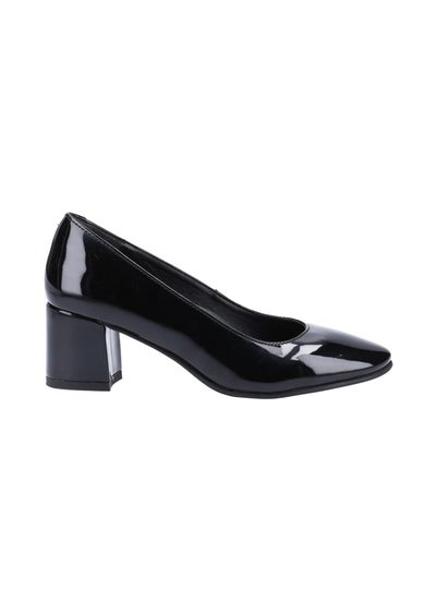 Hush Puppies Black Anna Patent Court Shoes