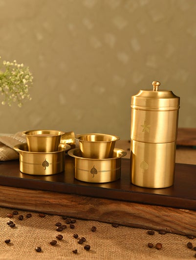 Antique Gold Hand Crafted Coffee Set