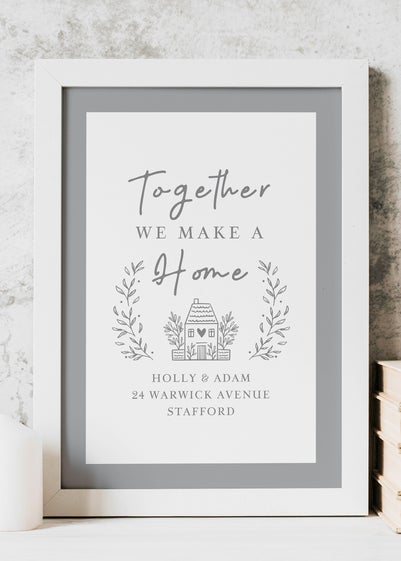 Personalised Memento Company HOME White A4 Framed Print