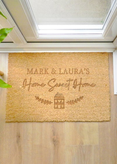 Personalised Memento Company Home Sweet Home Rectangle Brown Indoor mat