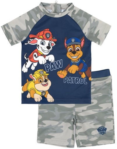 Paw Patrol Boys Grey Character Print 2 Piece Swim Set (18 Months-7 Years)