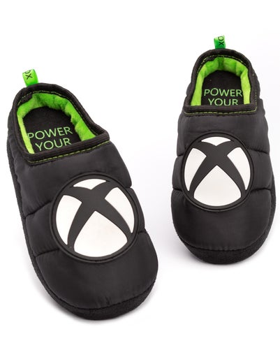 Xbox Boys Black Logo Mule Slippers (13 Younger - 5 Older)