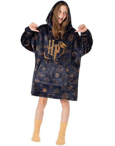 Harry Potter Unisex Kids Blue Hedwig Blanket Hoodie