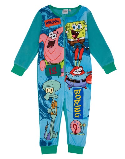 SpongeBob SquarePants Boys Blue Onesie (3-12 Years)