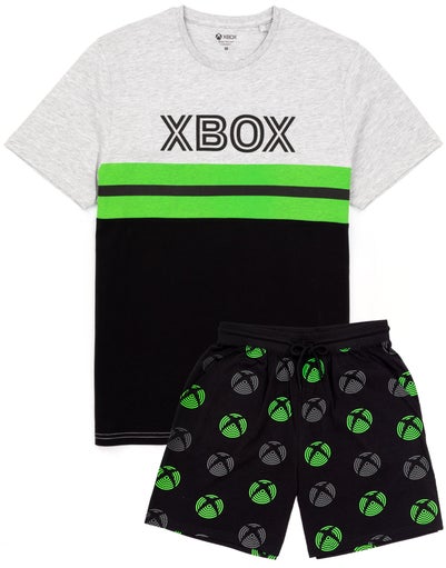 Xbox Mens Black Logo Short Sleeve Short Leg Pyjama Set