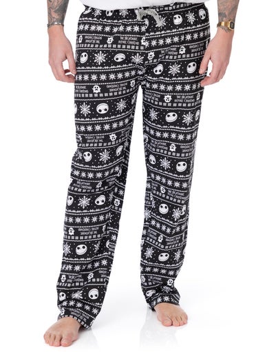 Disney The Nightmare Before Christmas Mens Black Jack Skellington Lounge Pants