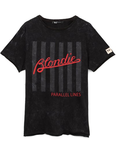 Blondie Mens Black Band Logo T-Shirt