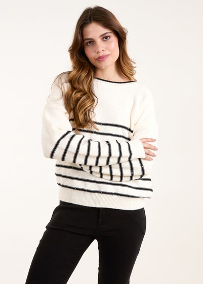 Blue Vanilla Stone Stripe Knit Jumper