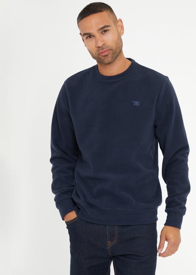 Threadbare Navy Microfleece Crew Neck Sweatshirt