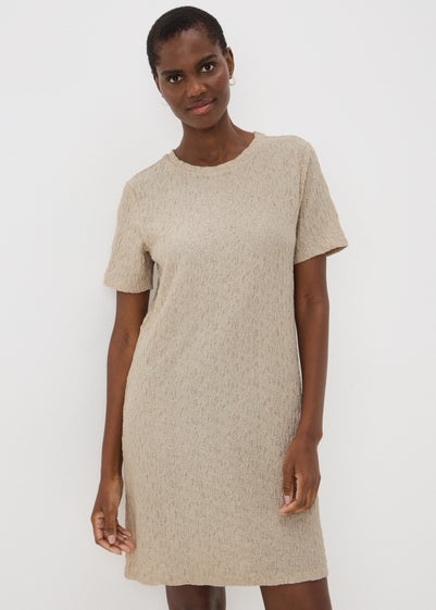 Stone Textured T-Shirt Mini Dress