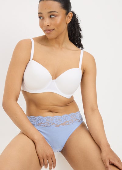4 Pack Blue Lace High Leg Knickers