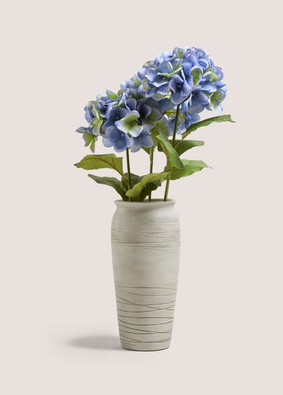 Blue Faux Hydrangea In Vase