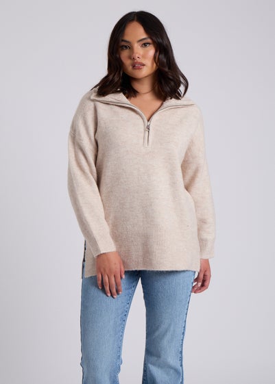 Urban Bliss Cream Half Zip Jumper