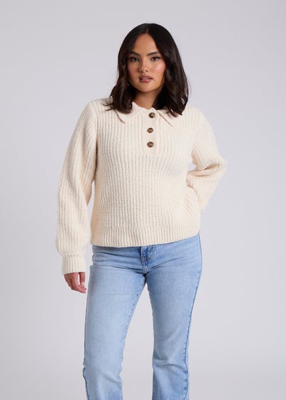 Urban Bliss Cream Chenile Button Jumper