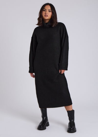 Urban Bliss Black Midi Roll Neck Dress