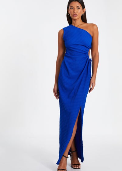 Quiz Blue One Shoulder Midaxi Dress