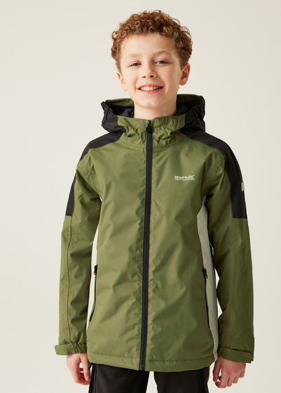 Regatta Nephrite Green Black Abbey Stone Kids' Hurdle V Waterproof Jacket