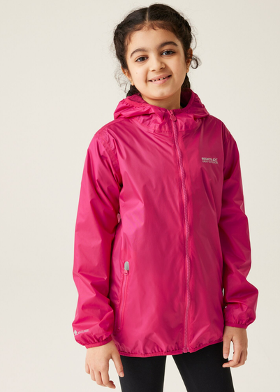 Regatta Pink Potion  Kids' Lever II Waterproof Packaway Jacket