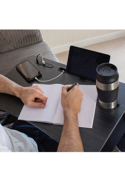 InGenious Black Folding Lap Tray with USB Ports